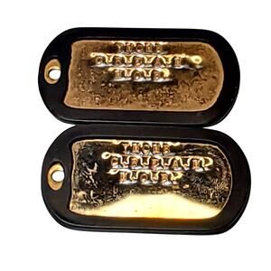 YMCME c.r.e.a.m m.o.b Embossed Brass Dog Tags